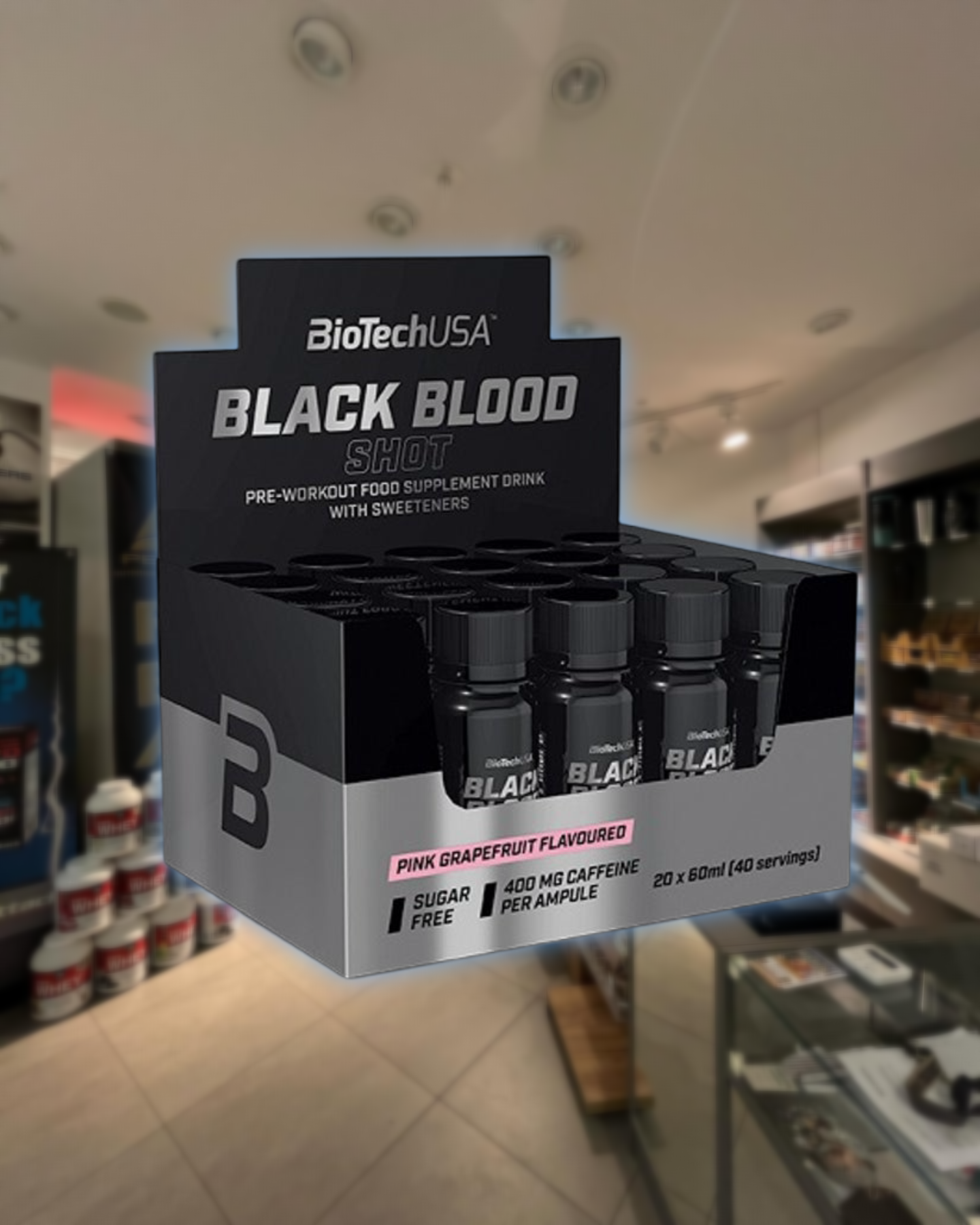 BioTechUSA Black Blood Shot – Maximale Energie mit 400 mg Koffein